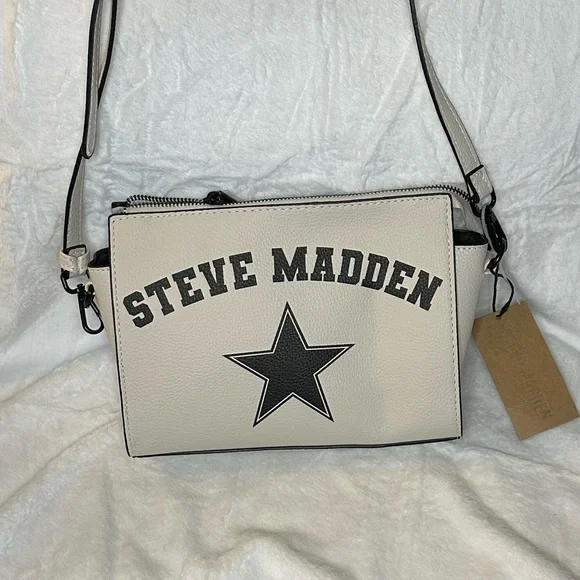 Steve Madden Gray and Black Star Messenger Bag - Picture 1 of 2